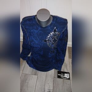 Extreme Couture Blue Long Sleeve Women's Top